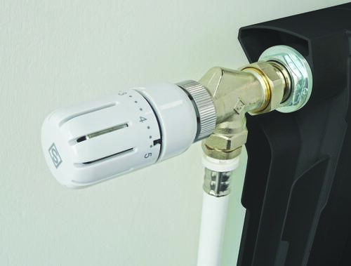 Robinet thermostatique universel pour radiateur eau chaude, équerre inversé 3/8'' (12/17) ou 1/2'' (15/21) - Somatherm